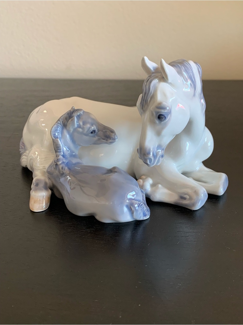 Royal Copenhagen WWII 1944 White Porcelain Mare with Foal Horse Figurine 4698